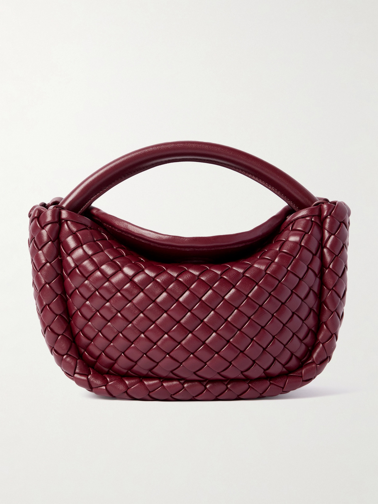 Bottega Veneta Mini Intrecciato Leather Tote In Burgundy