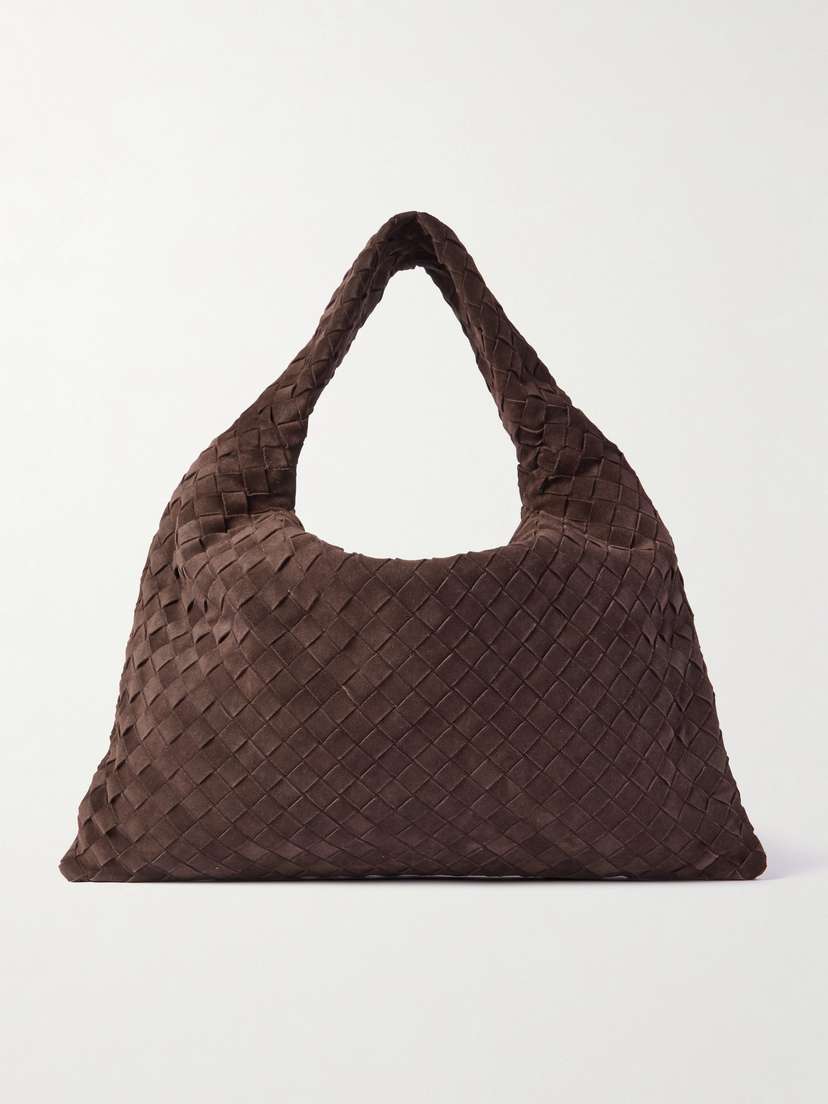 Bottega Veneta Hop Medium Intrecciato Suede Tote