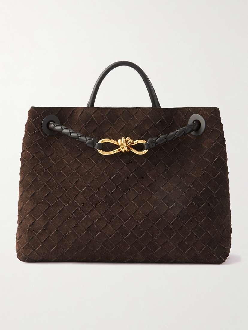 Bottega Veneta Andiamo Small Intrecciato Suede Tote