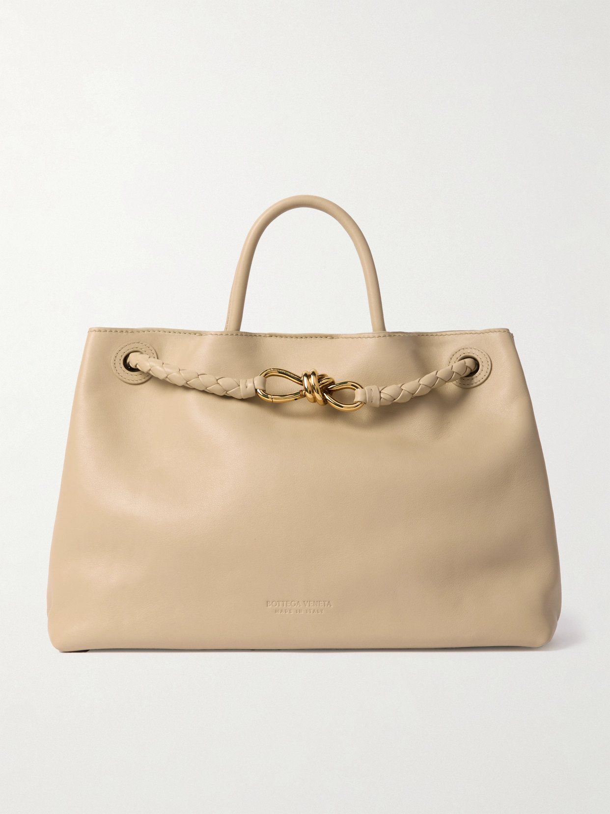 Bottega Veneta Andiamo Medium Leather Tote In Cream