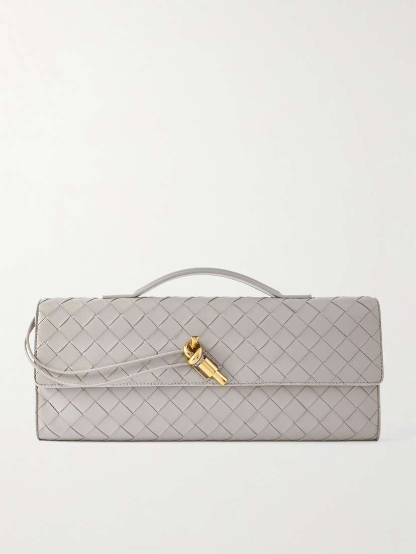 Bottega Veneta Long Andiamo Intrecciato Leather Clutch