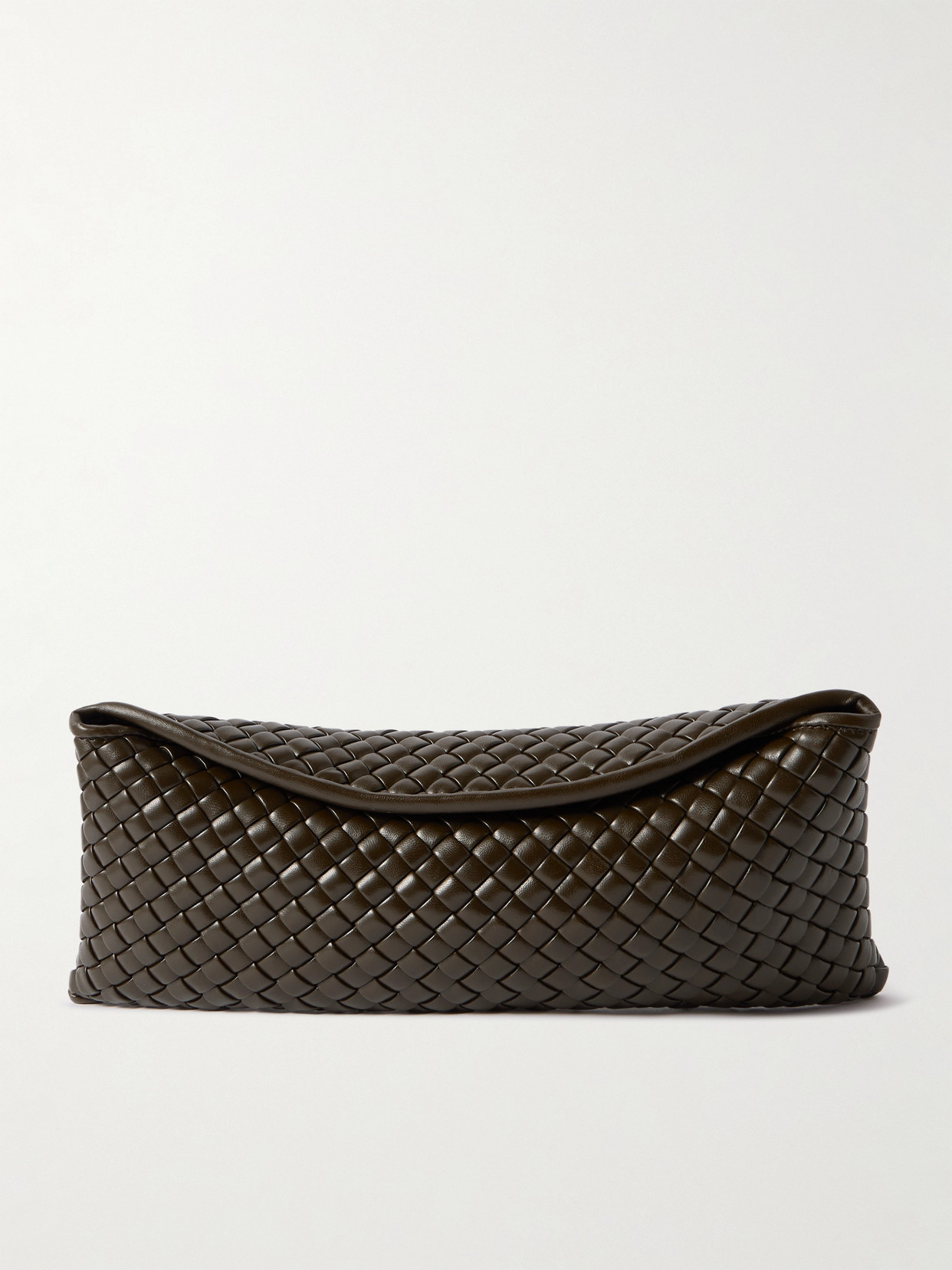 Bottega Veneta Intrecciato Leather Pouch In Green
