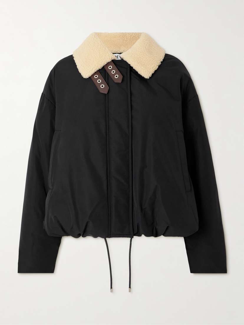 Loewe Shearling-trimmed Cotton-blend Shell Jacket