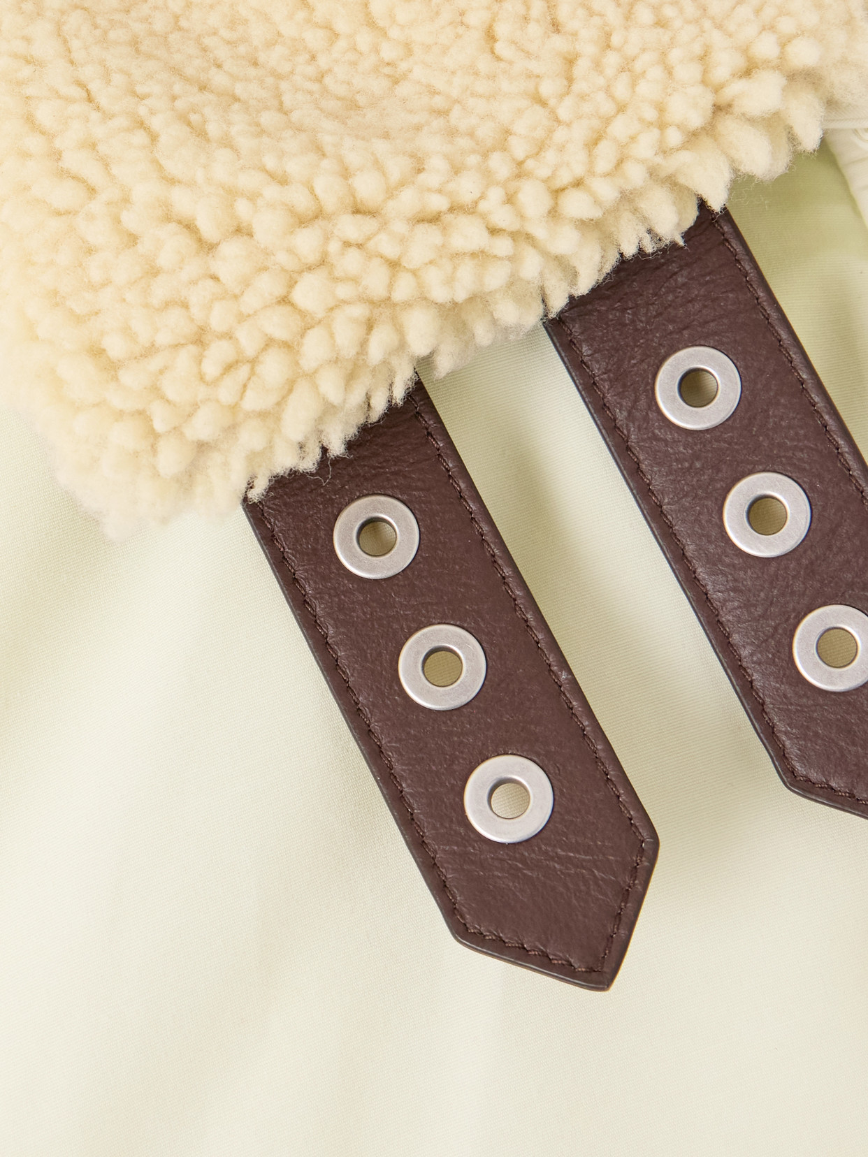 Shop Loewe Shearling-trimmed Cotton-blend Shell Jacket In Ivory