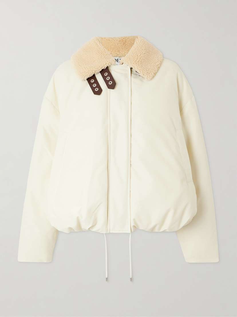 Loewe Shearling-trimmed Cotton-blend Shell Jacket
