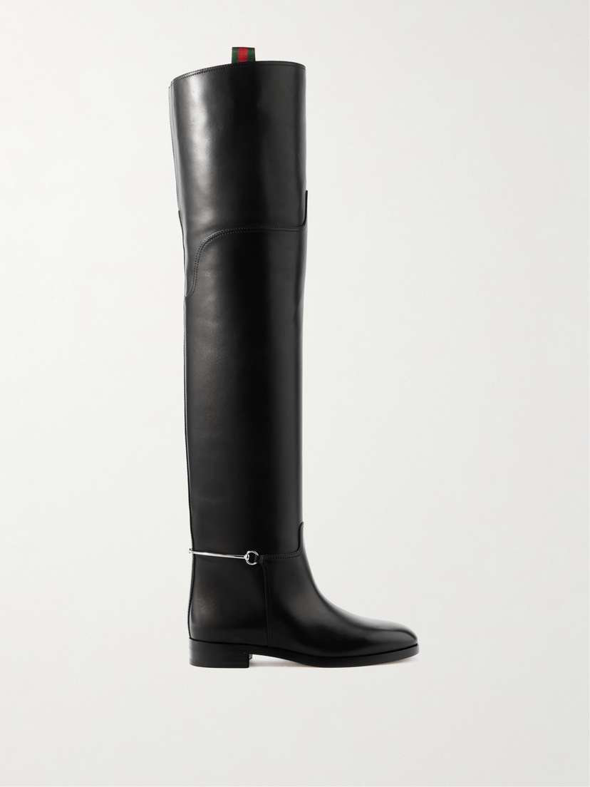 Gucci Horsebit-embellished Leather Over-the-knee Boots
