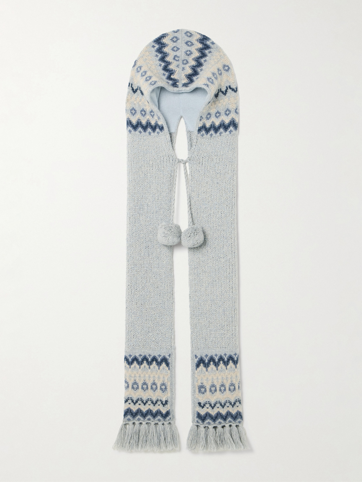 Loro Piana Alpe Pile Cashmere And Silk Hood Scarf In Blue