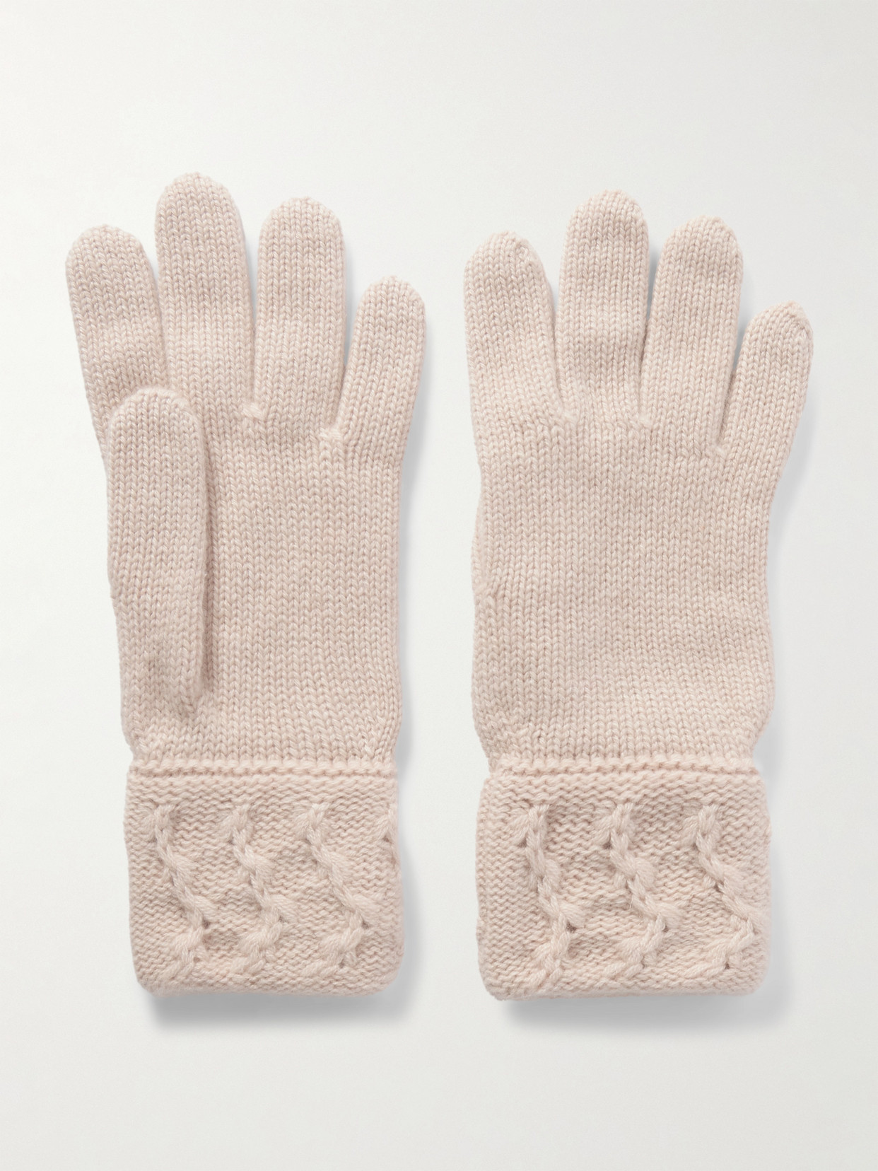 Loro Piana Valle Cable-knit Cashmere Gloves In Pink