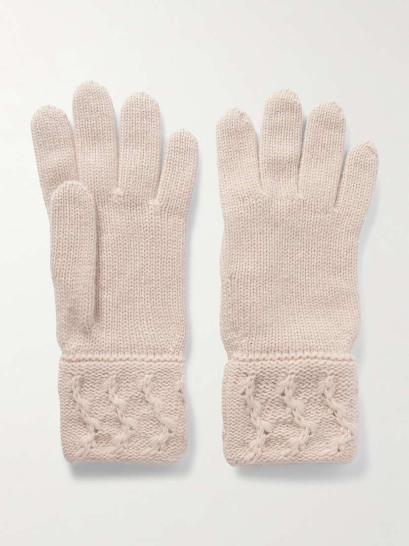 Loro Piana Valle Cable-knit Cashmere Gloves