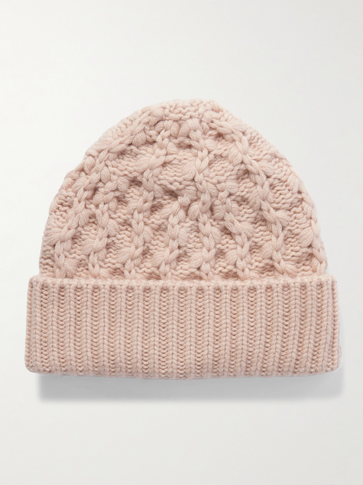 Loro Piana Vallé Cable-knit Cashmere Beanie In Pink