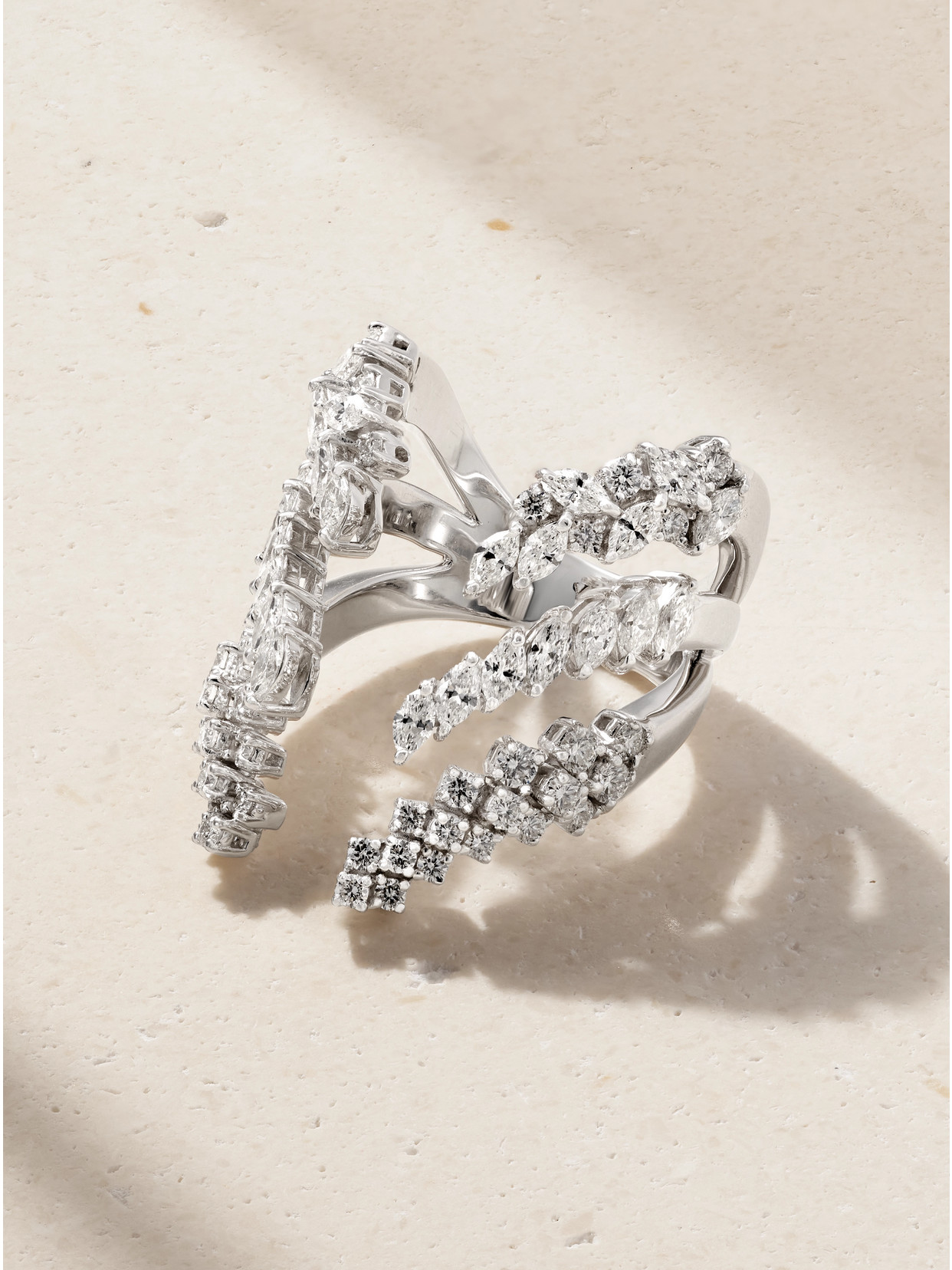 Yeprem 18-karat White Gold Diamond Ring In Silver