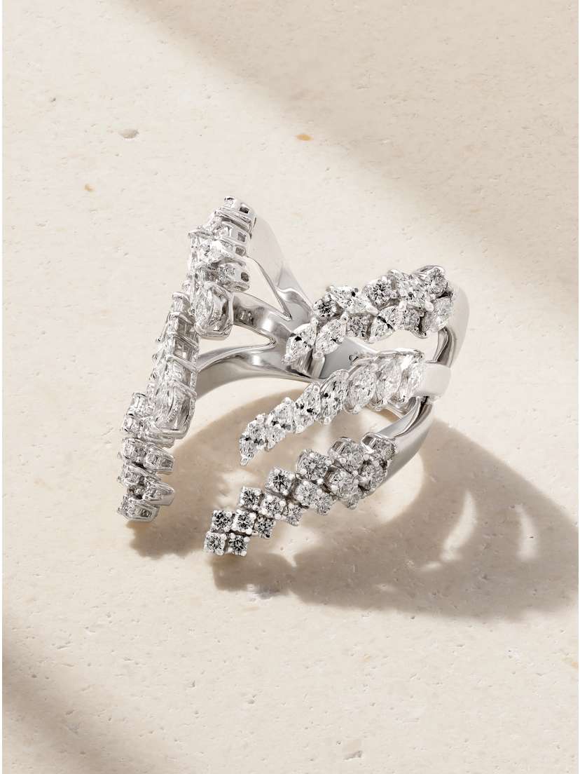 YEPREM 18-karat White Gold Diamond Ring