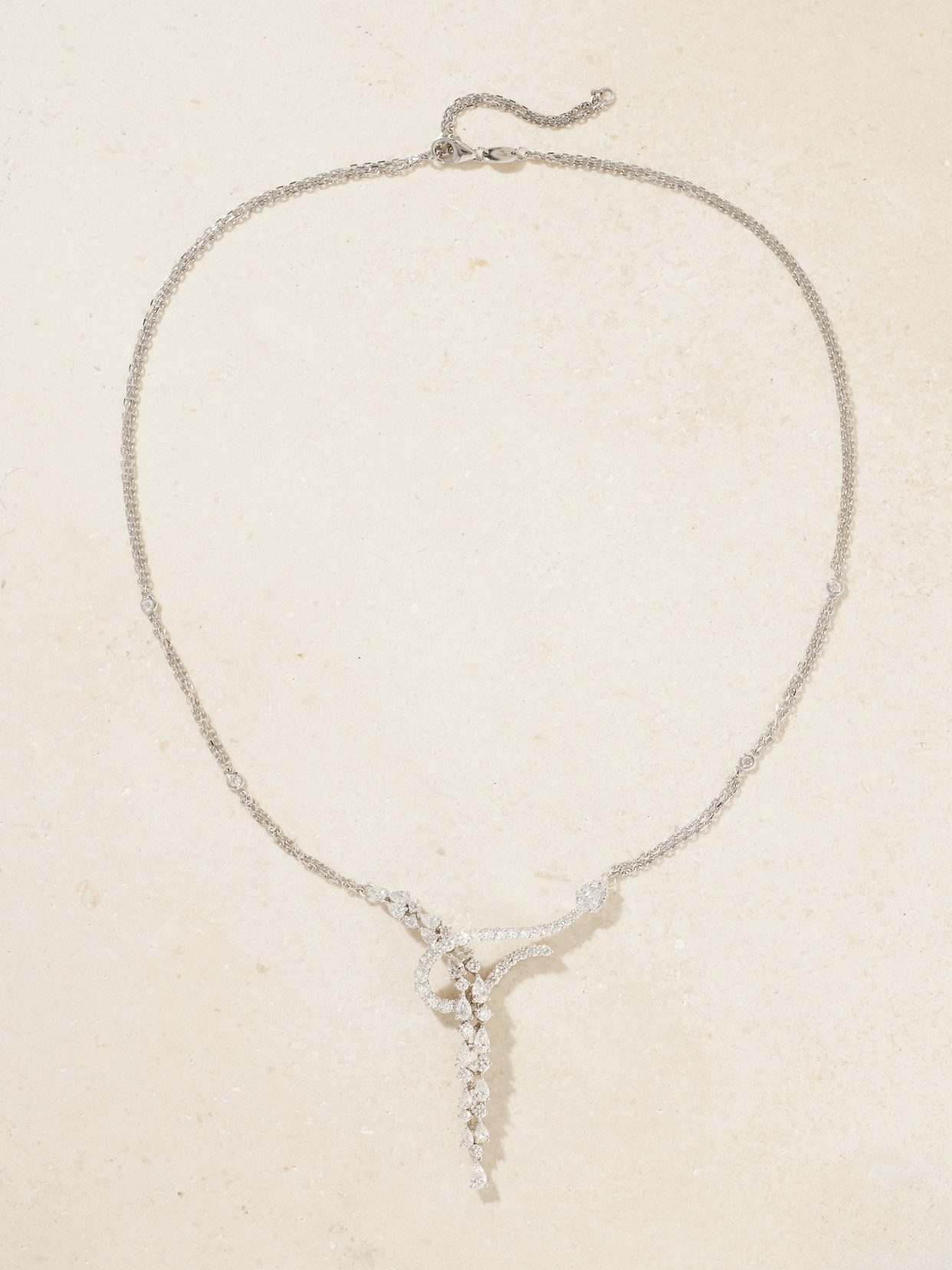 Yeprem 18-karat White Gold Diamond Necklace In Metallic