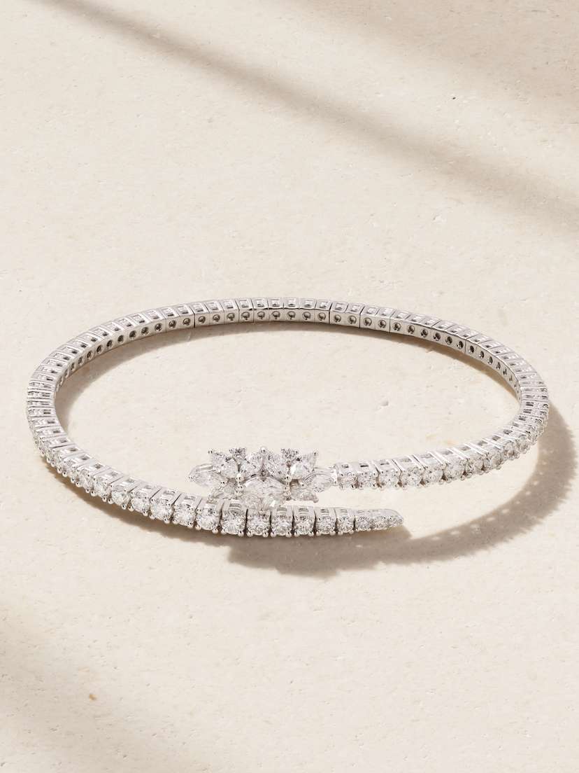 YEPREM Y-not 18-karat White Gold Diamond Bracelet