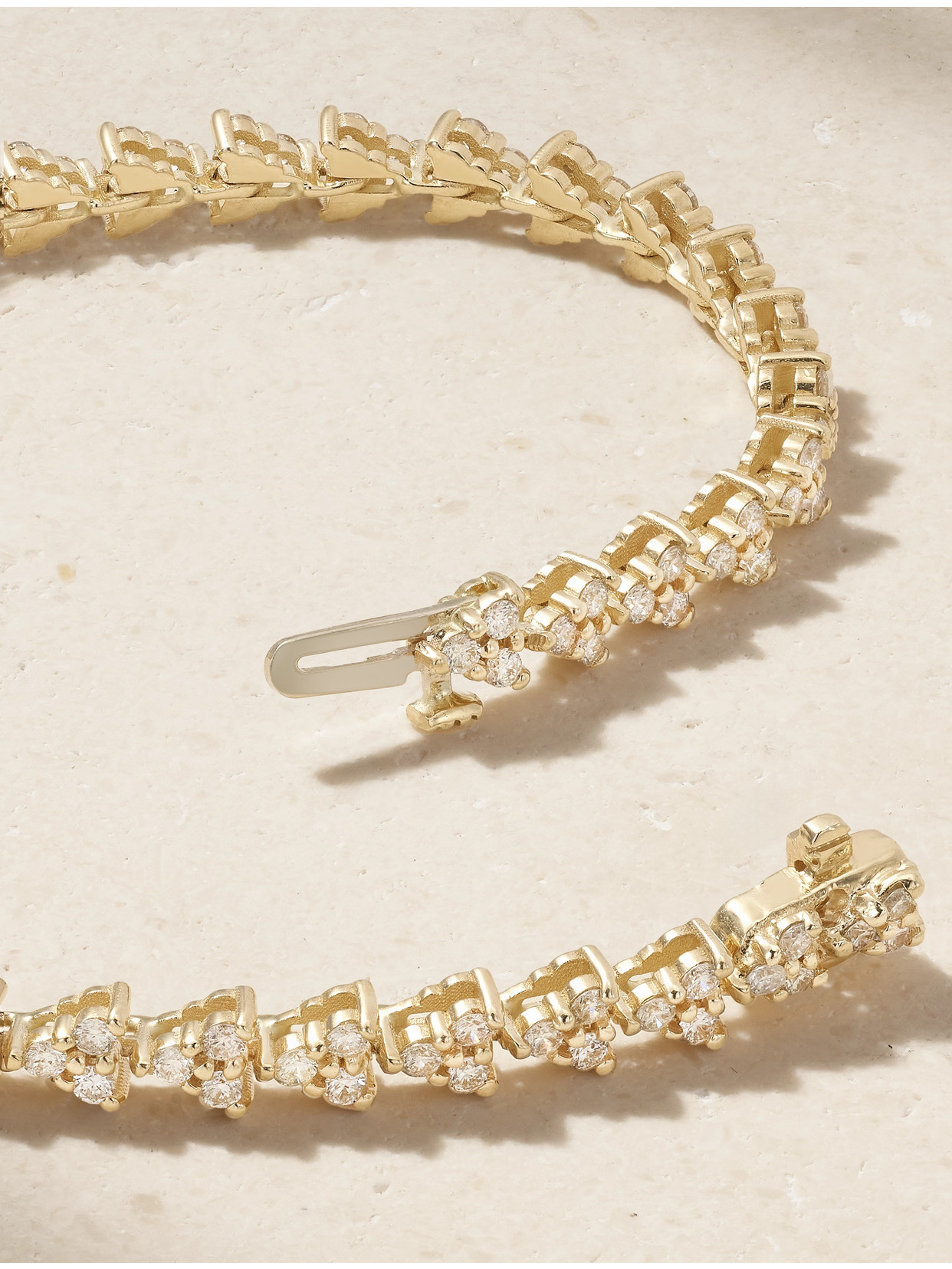 JACQUIE AICHE LIZZIE 14-KARAT GOLD DIAMOND BRACELET