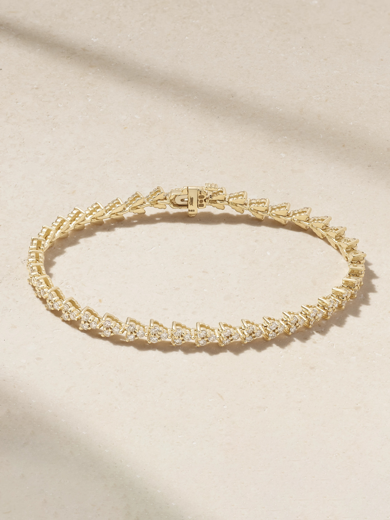 JACQUIE AICHE LIZZIE 14-KARAT GOLD DIAMOND BRACELET