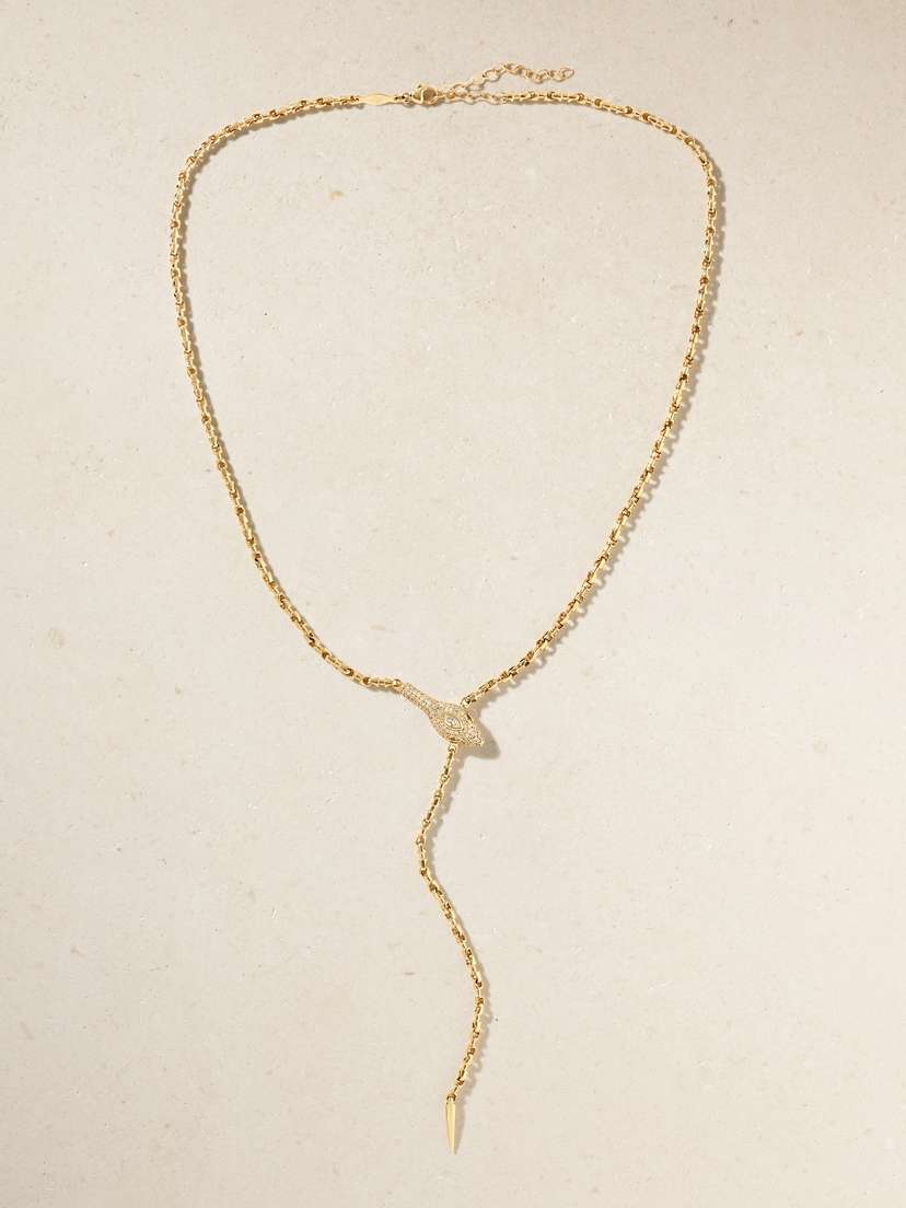 Jacquie Aiche 14-karat Gold Diamond Necklace