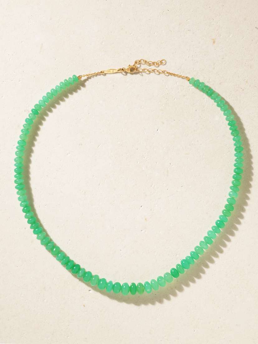 Jacquie Aiche 14-karat Gold Chrysoprase Necklace