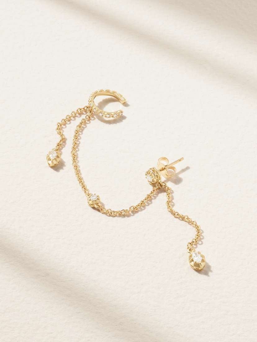 Jacquie Aiche Sophia 14-karat Gold Diamond Single Earring