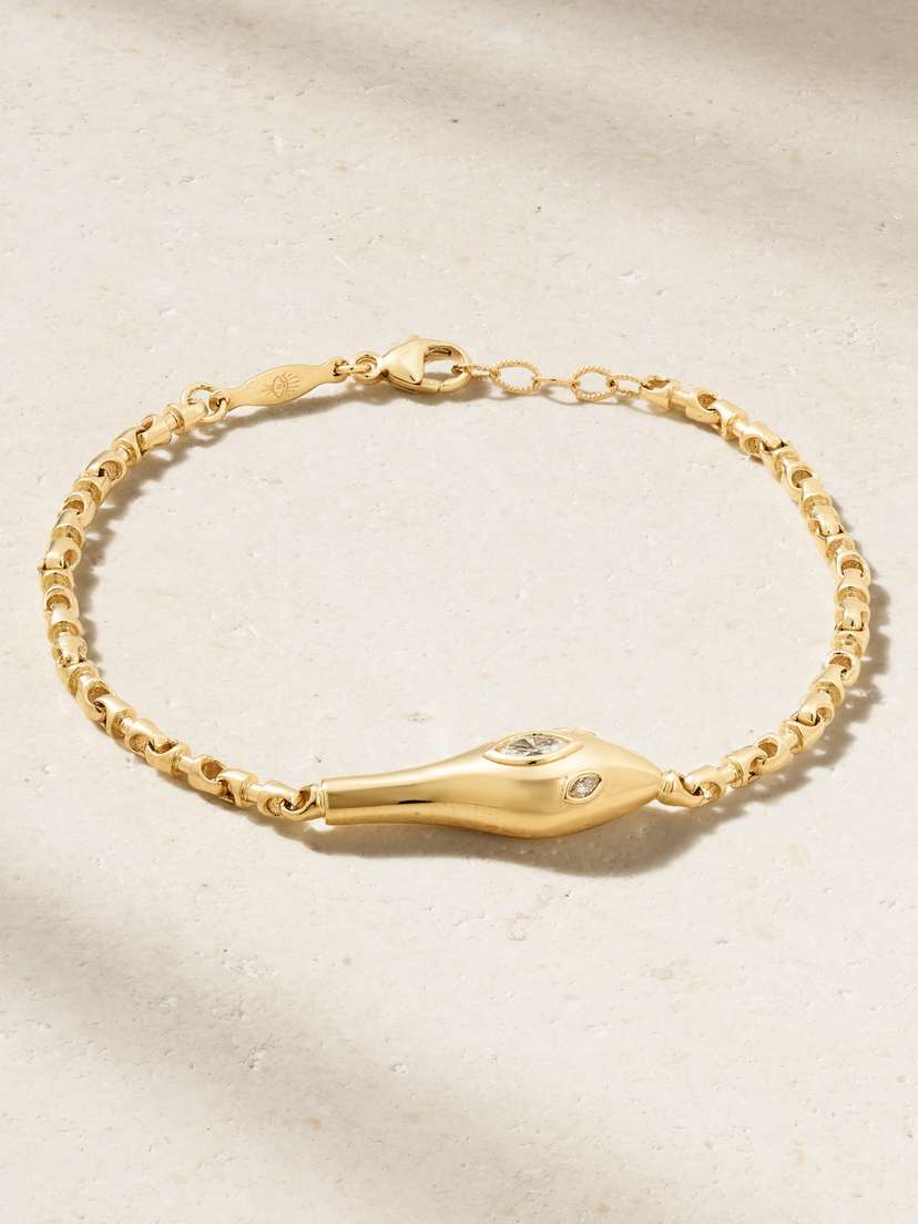 Jacquie Aiche 14-karat Gold Diamond Bracelet
