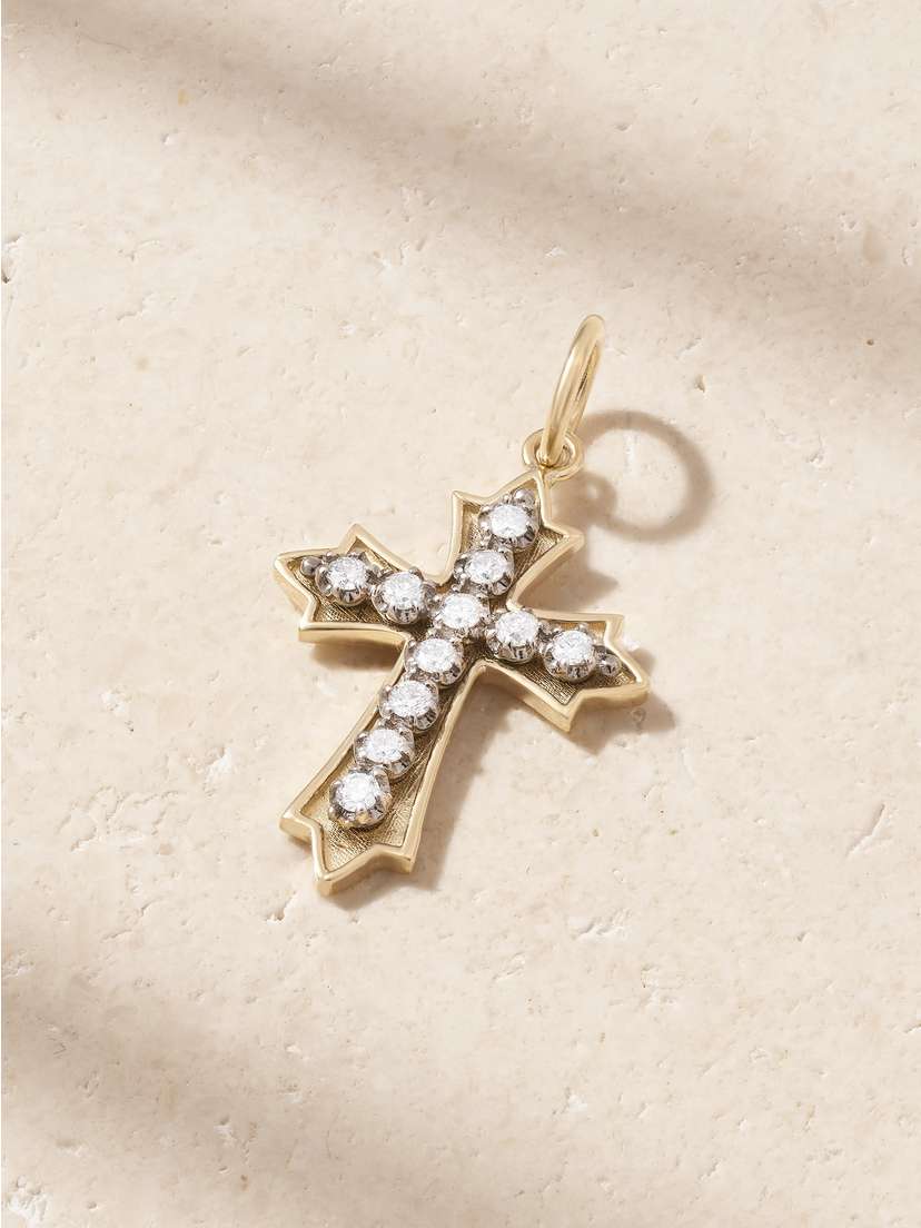 Jacquie Aiche Sophia Rhodium-plated 14-karat Gold Diamond Pendant