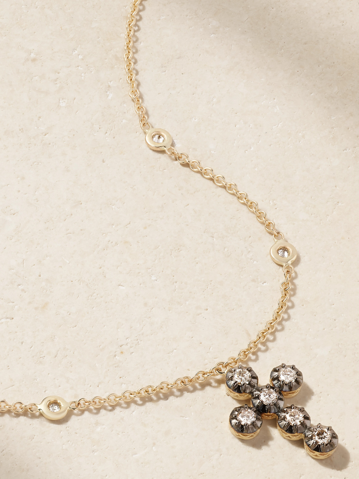 Jacquie Aiche Sophia Rhodium-plated 14-karat Gold Diamond Necklace