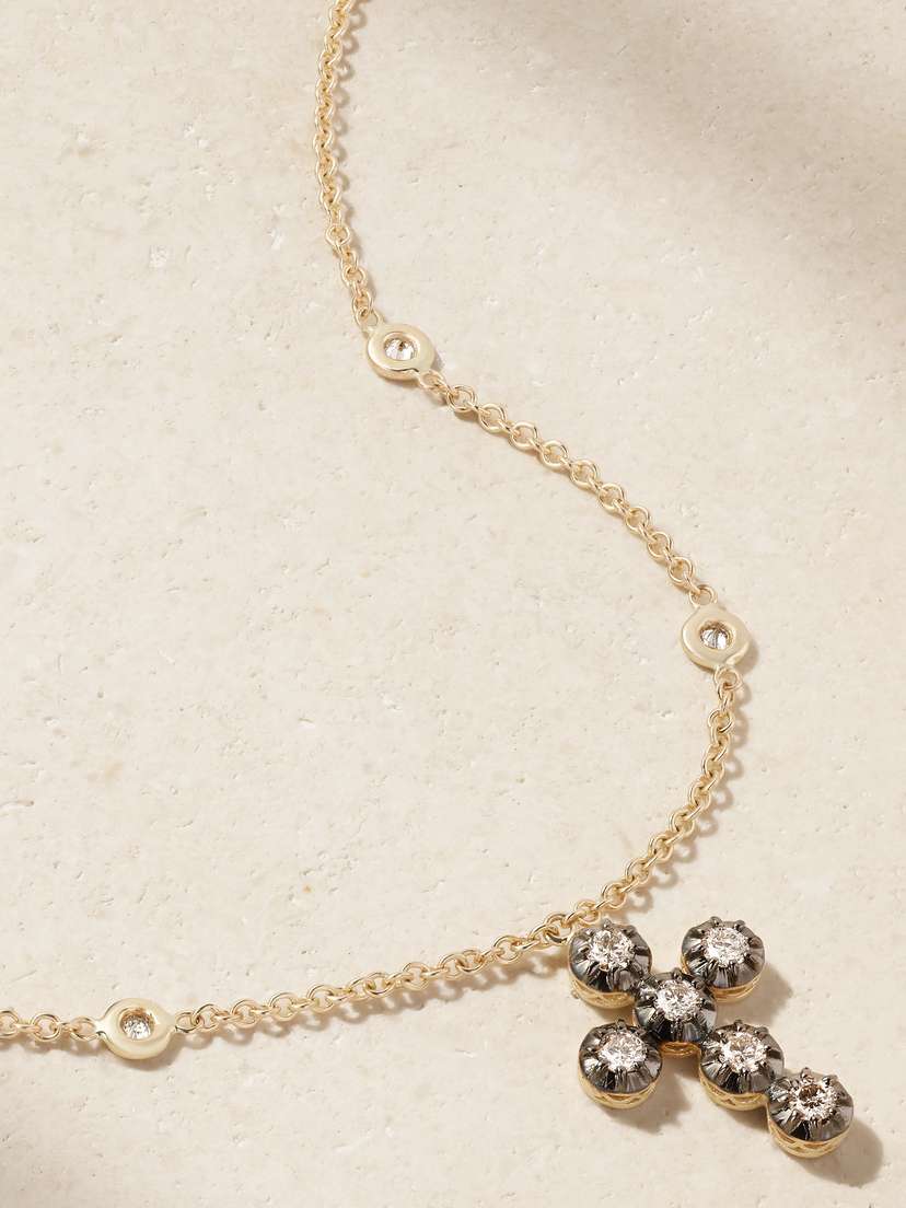 Jacquie Aiche Sophia Rhodium-plated 14-karat Gold Diamond Necklace