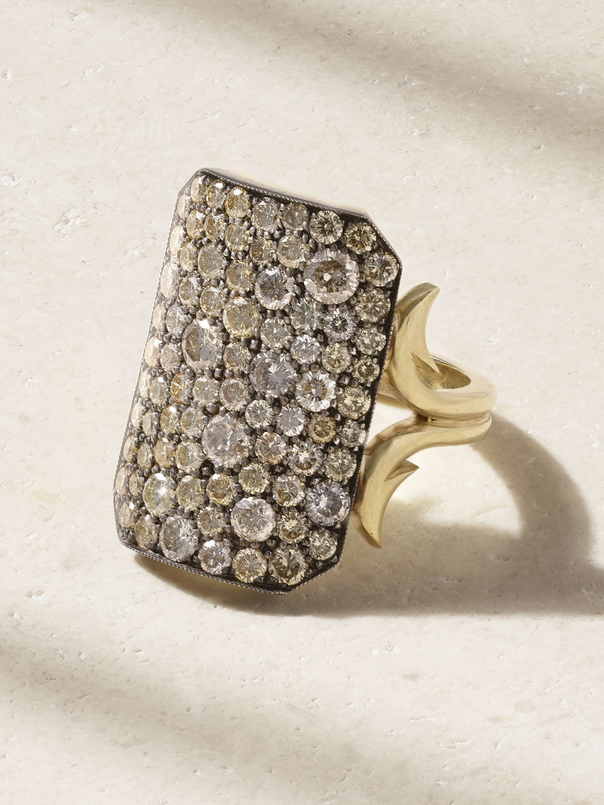 SYLVA & CIE Ten Tables 14-karat gold, sterling silver and diamond ring ...