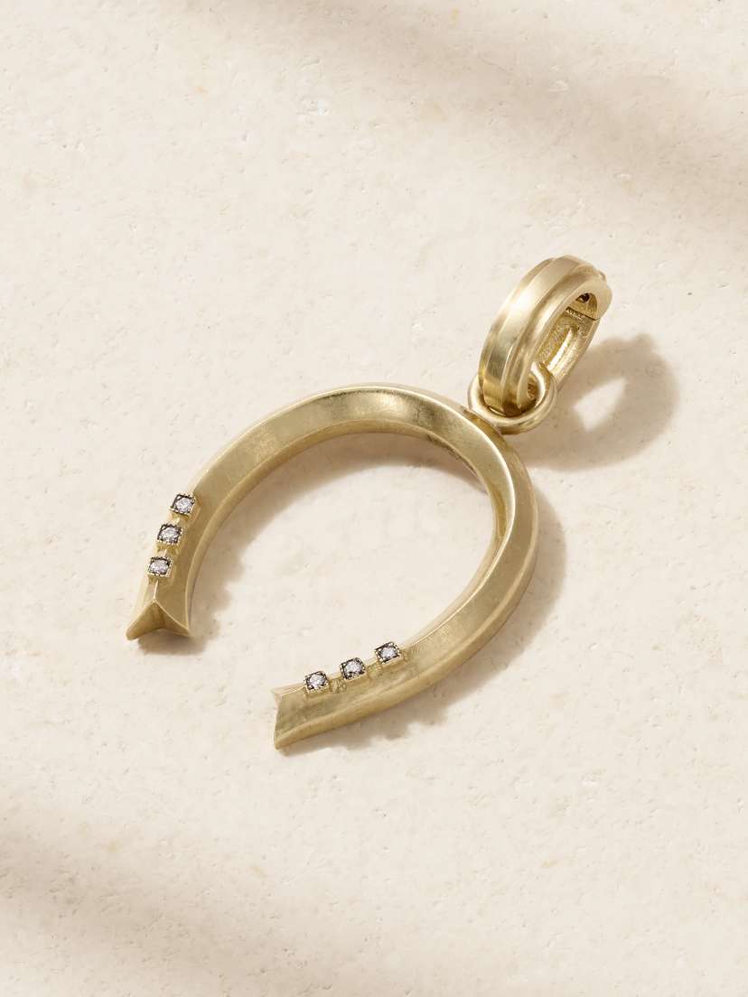Sylva & Cie Horseshoe 18-karat Gold Diamond Pendant
