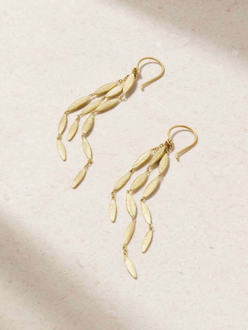 Sia Taylor Falling Golden Seeds 18-karat Gold Earrings