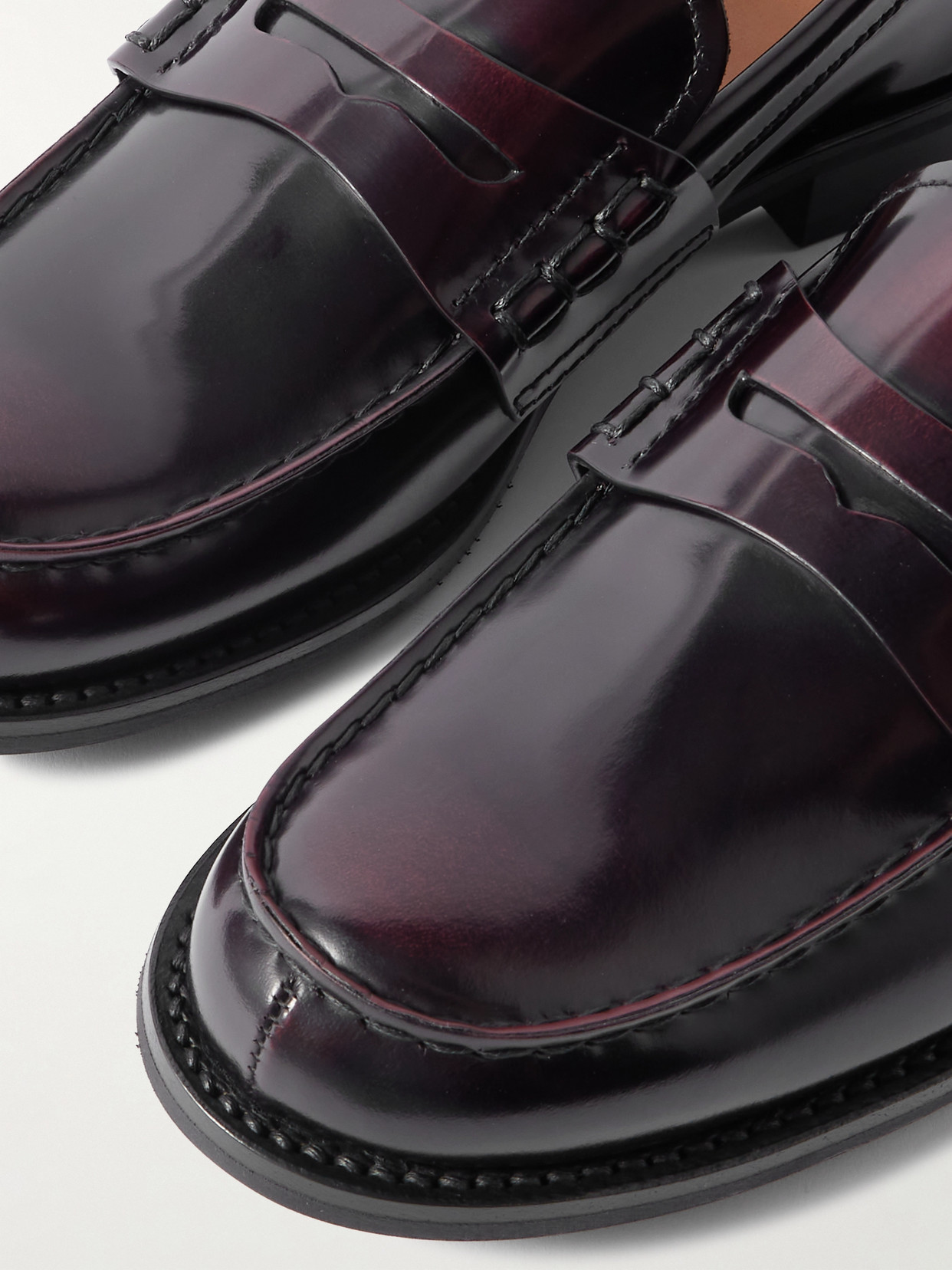 Church's Pembrey W Leather Loafers In Burgundy