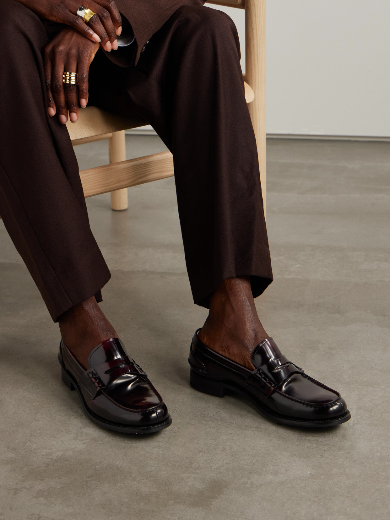 Church's Pembrey W Leather Loafers In Burgundy