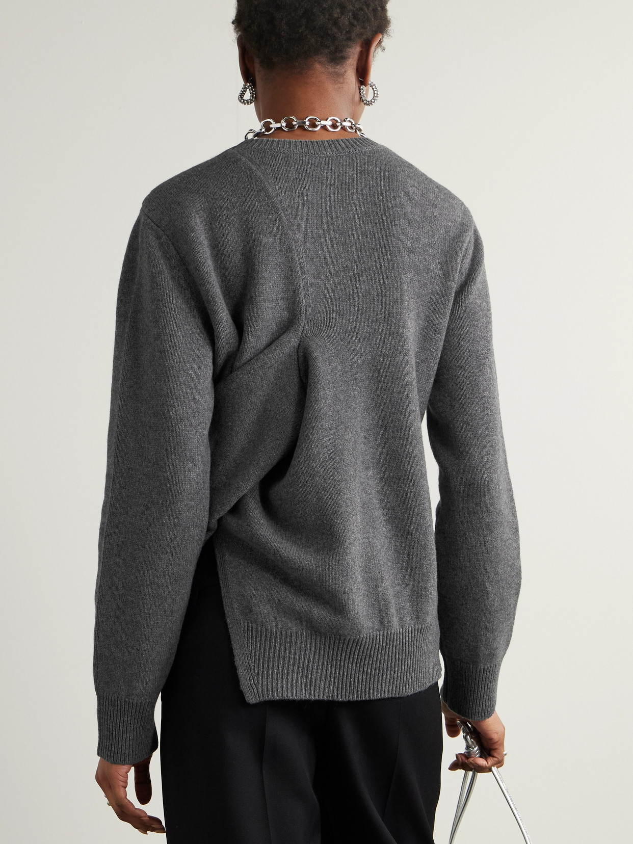 Draped Wool And Cashmere-Blend Sweater