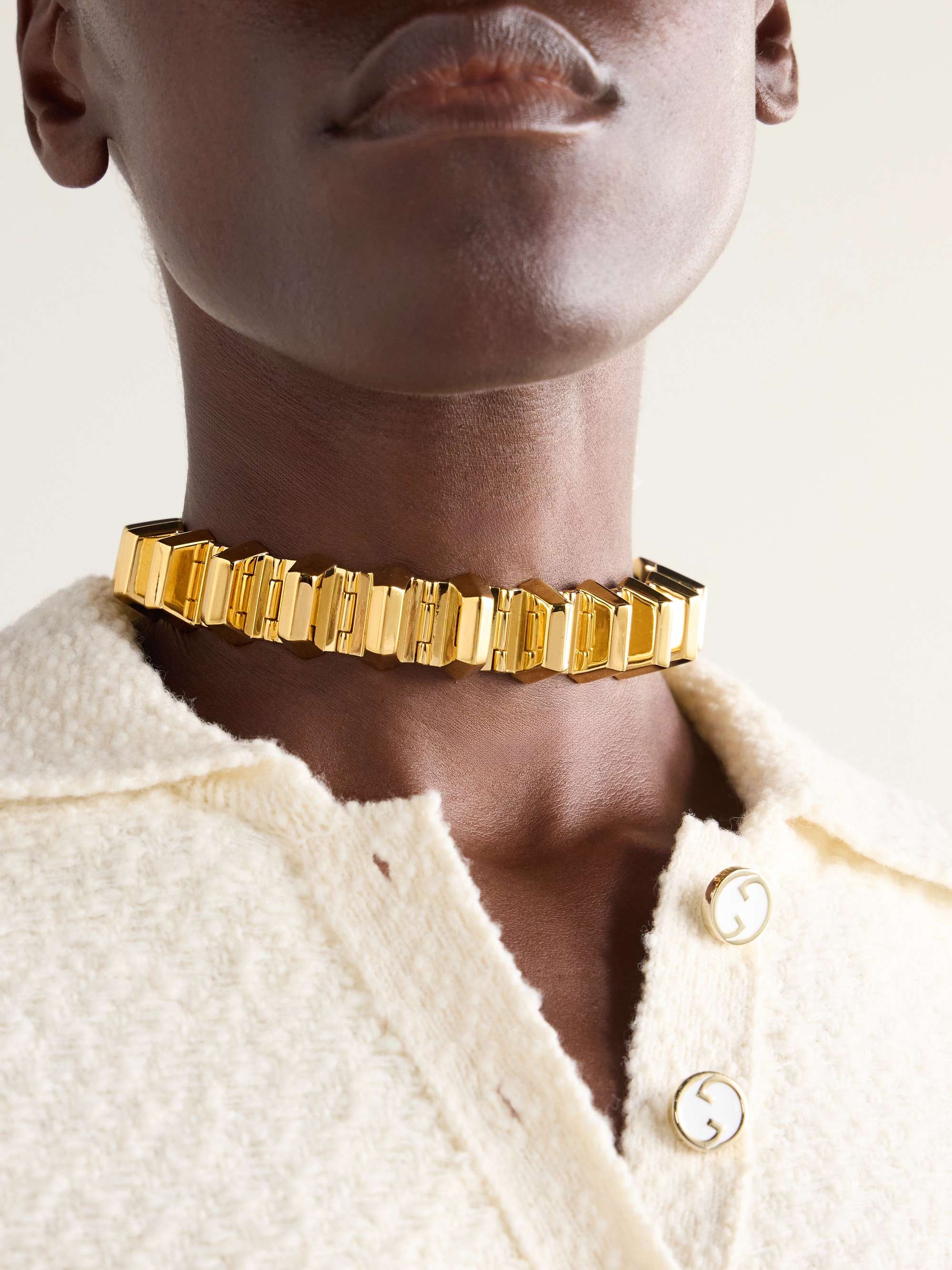 GUCCI Gold tone choker NET A PORTER