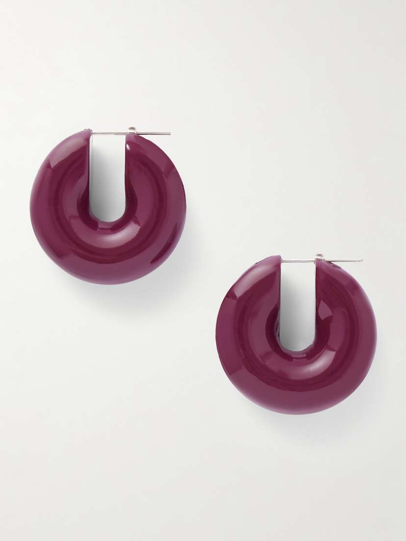 Uncommon Matters Stratus Sterling Silver And Wood Hoop Earrings