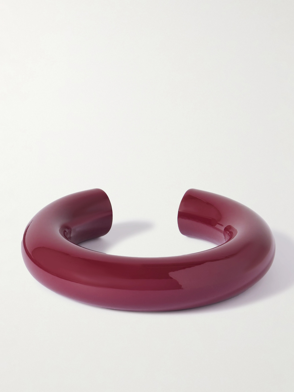 Uncommon Matters Swell Coated-wood Cuff In Burgundy