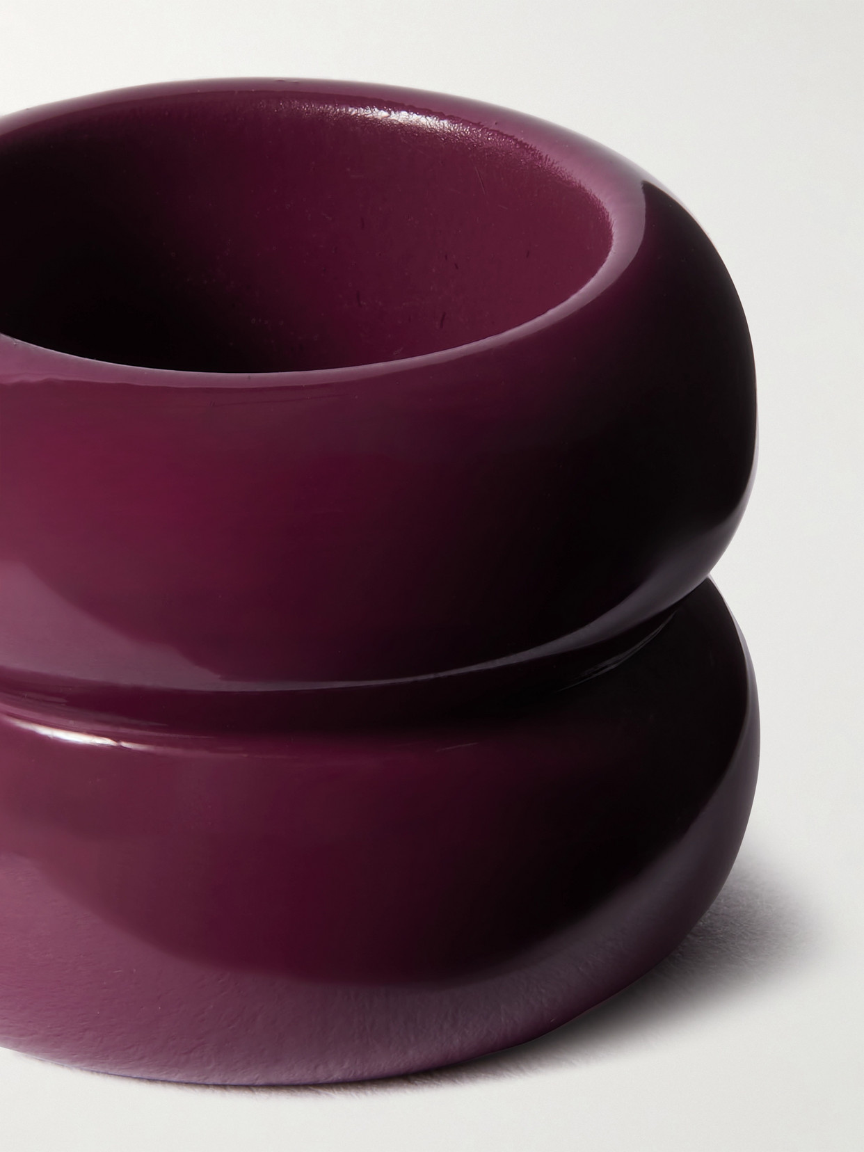 Uncommon Matters Breve Coated-wood Ring In Burgundy