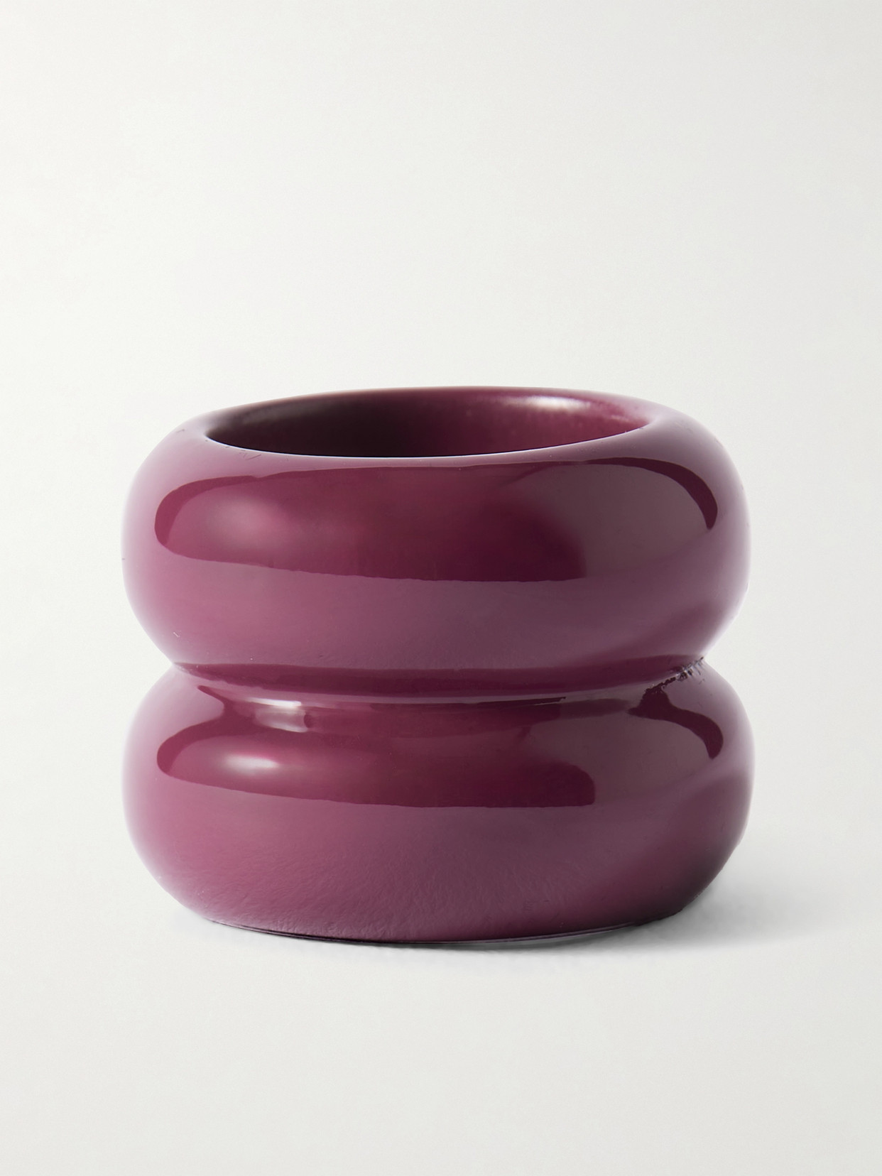 Uncommon Matters Breve Coated-wood Ring In Burgundy