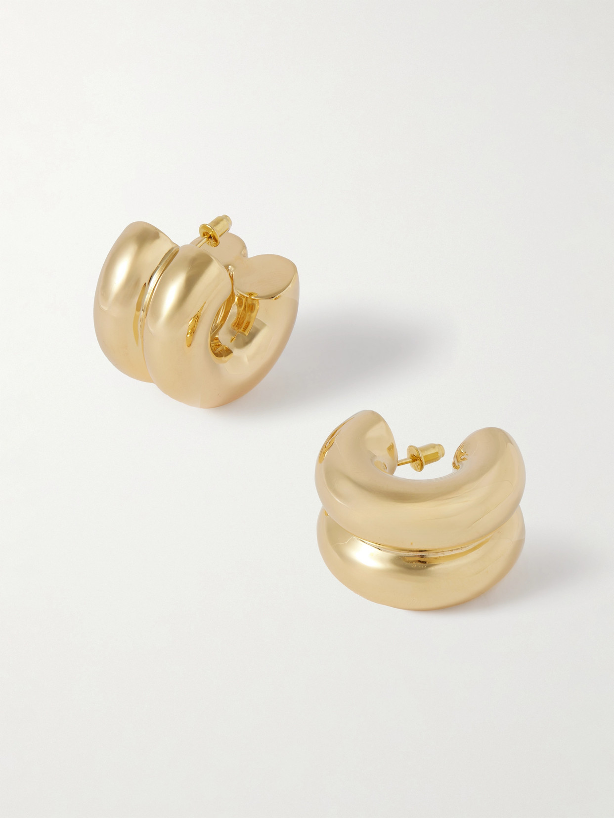 Uncommon Matters Billow Gold Vermeil Hoop Earrings In Black