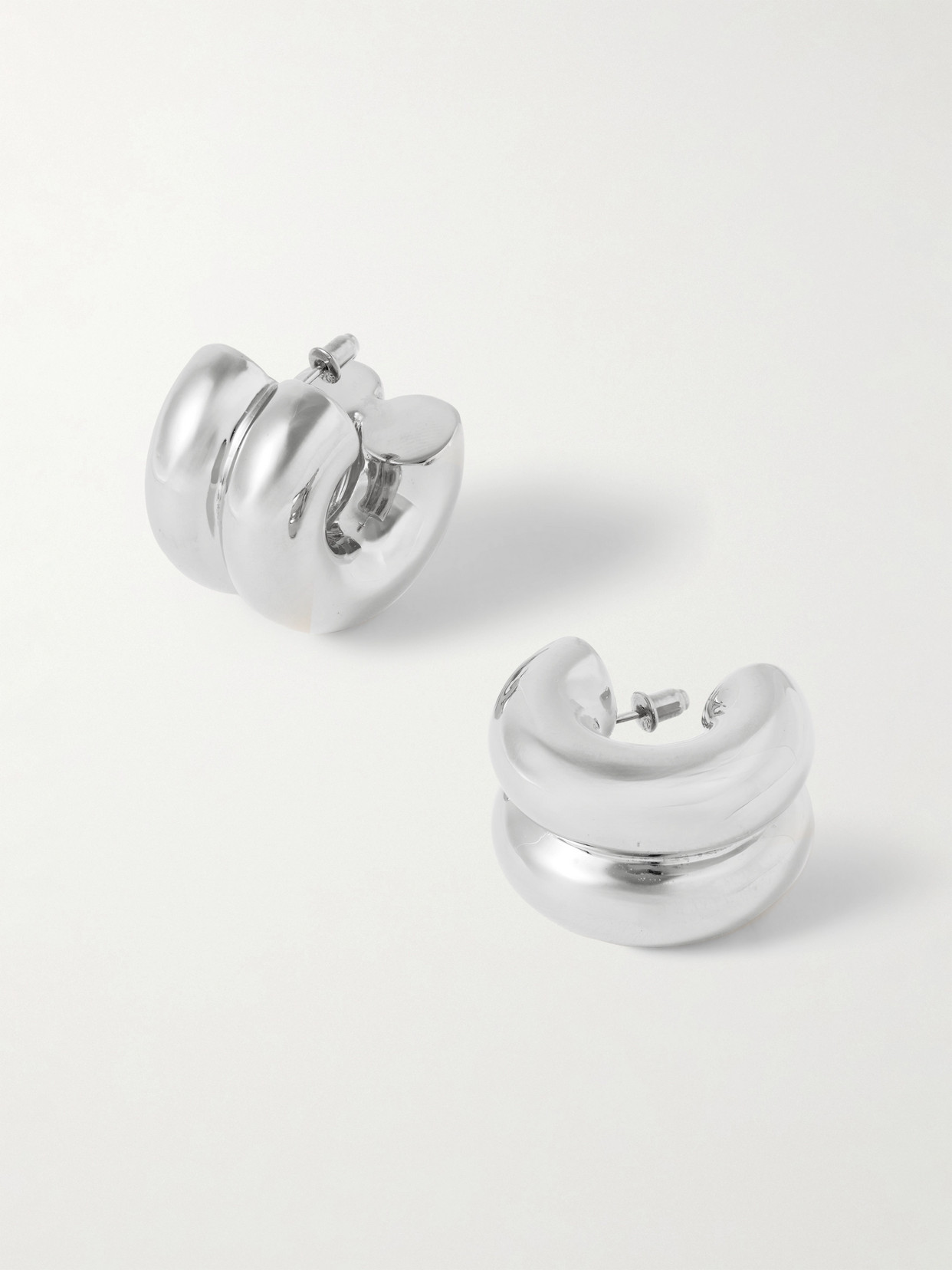 Uncommon Matters Billow Silver Hoop Earrings In Metallic