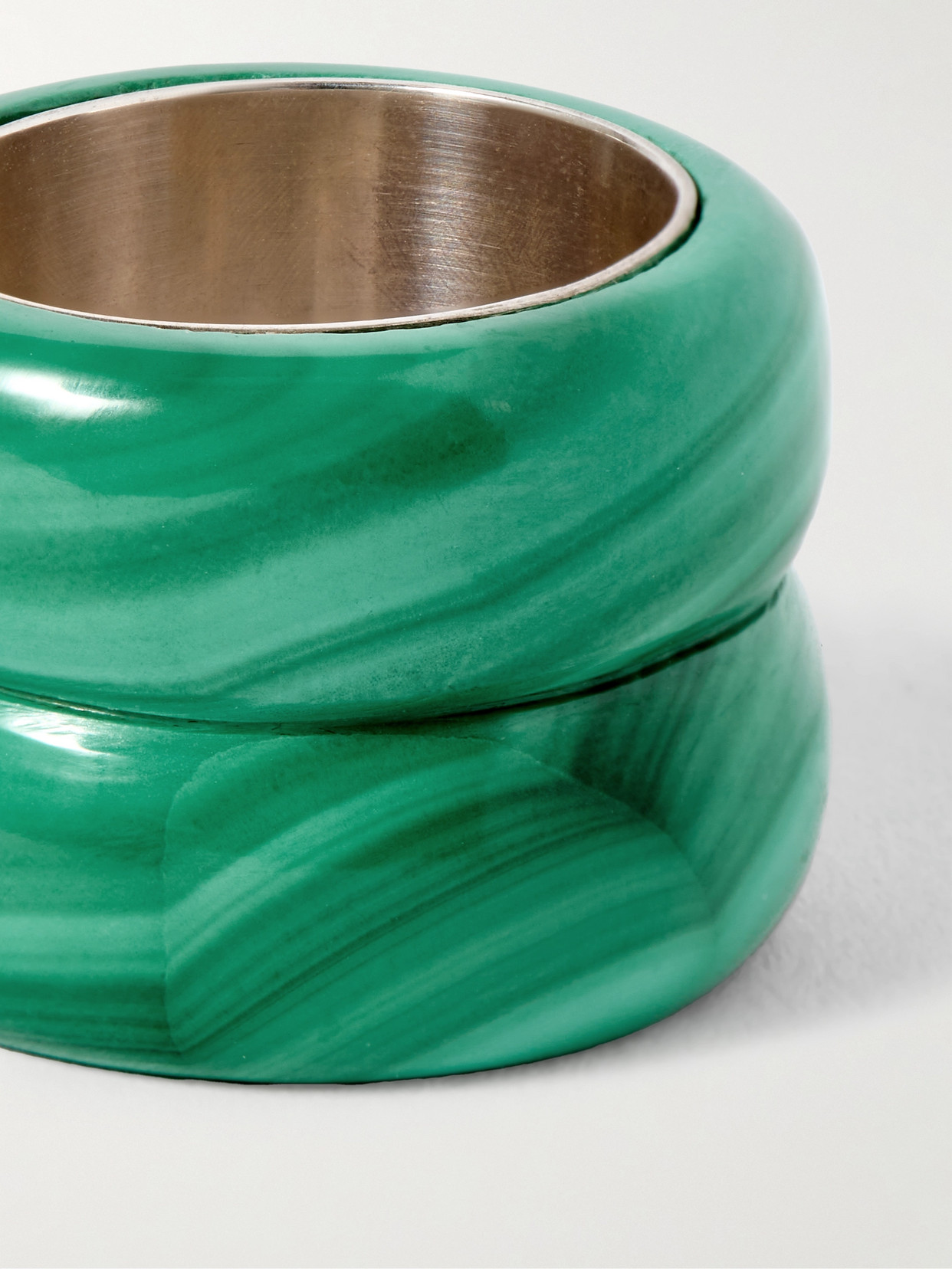 Uncommon Matters Breve Gold Vermeil Malachite Ring In Green