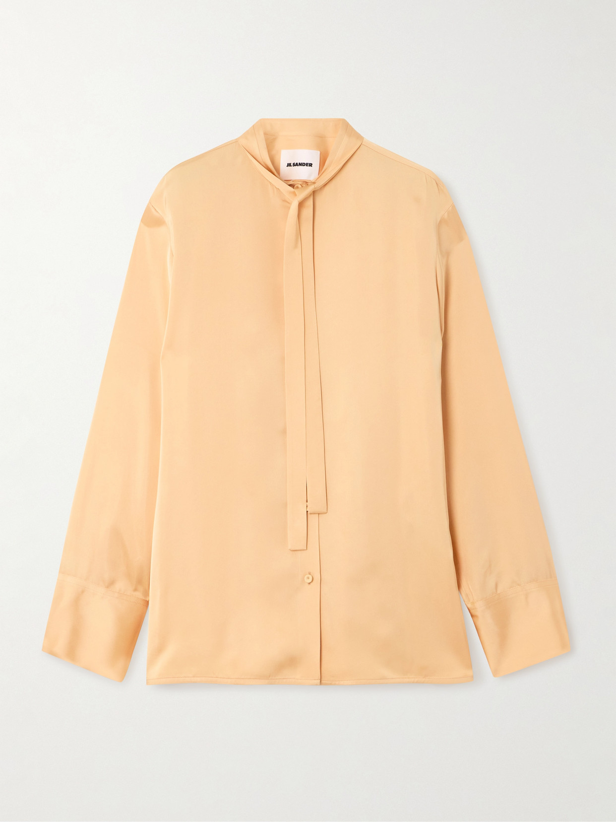 Jil Sander Tie-neck Satin Shirt In Neutrals
