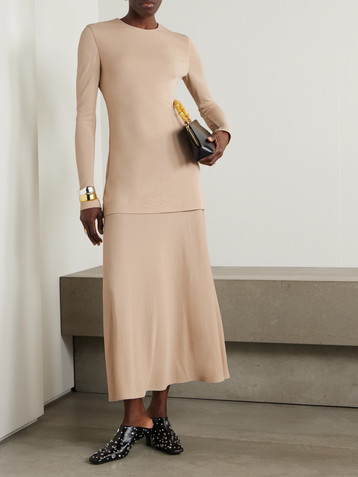 Jil Sander Layered crepe maxi dress