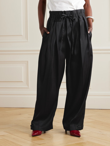 Jil Sander Pleated satin-twill wide-leg pants