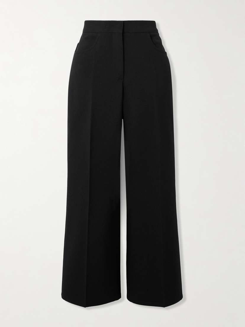 Jil Sander Cropped Wool-crepe Flared Pants