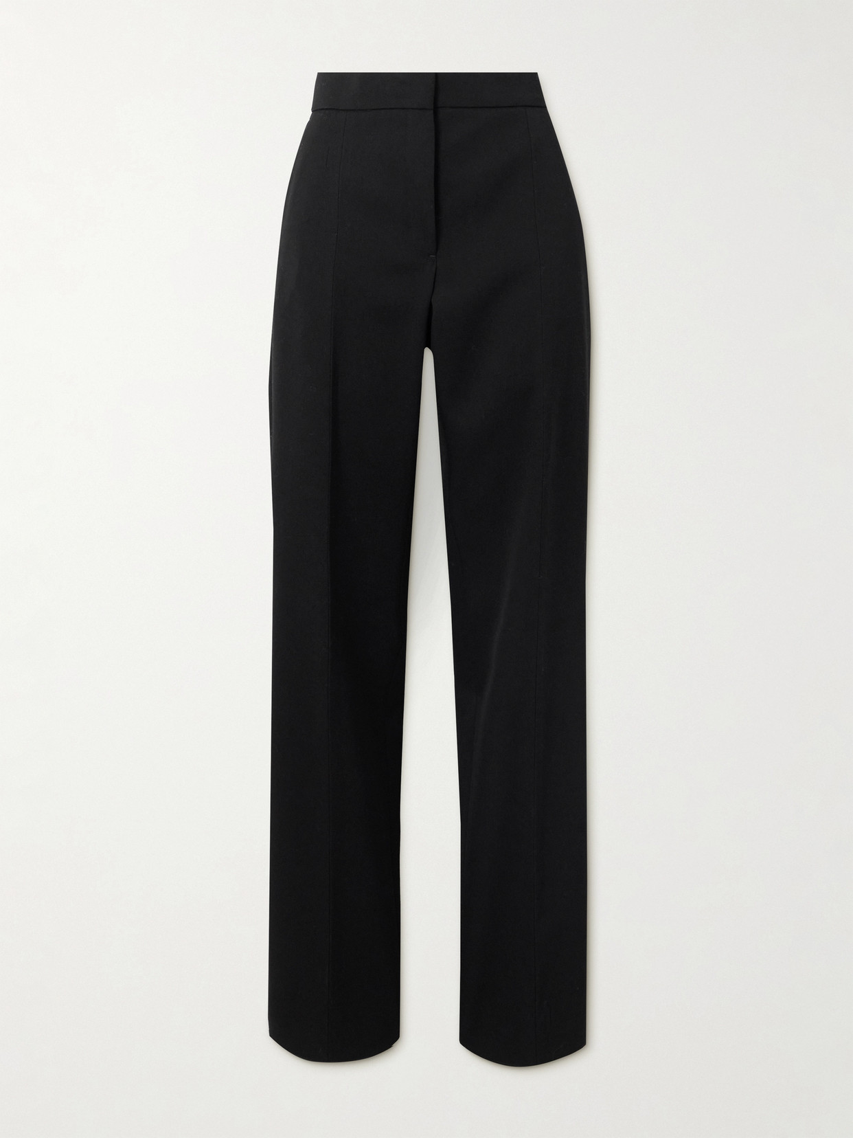 Jil Sander Grain De Poudre Wool Straight-leg Pants In Black