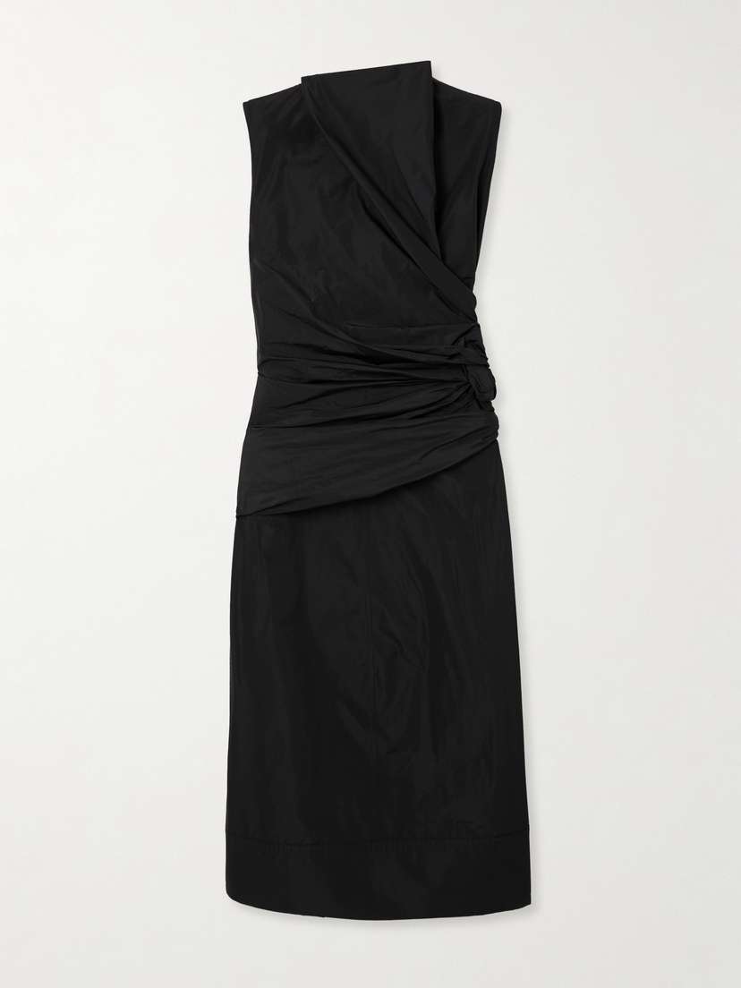Jil Sander Gathered Shell Midi Dress