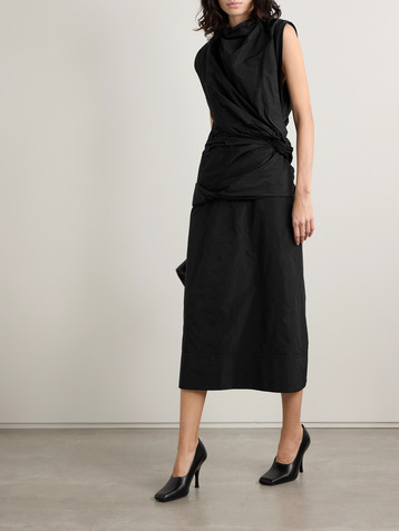 Jil Sander Gathered shell midi dress
