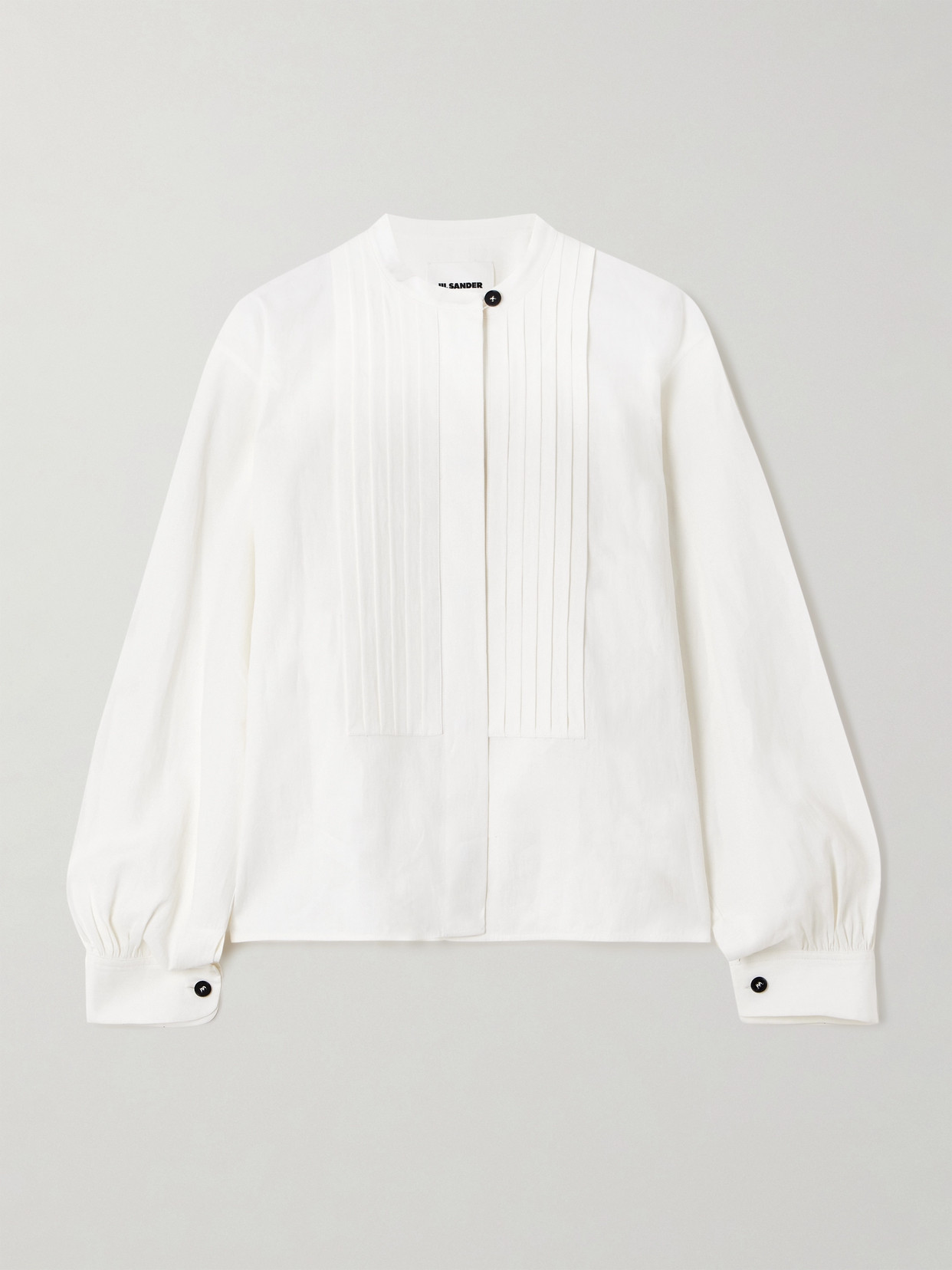 Jil Sander Pintucked Linen Shirt In White