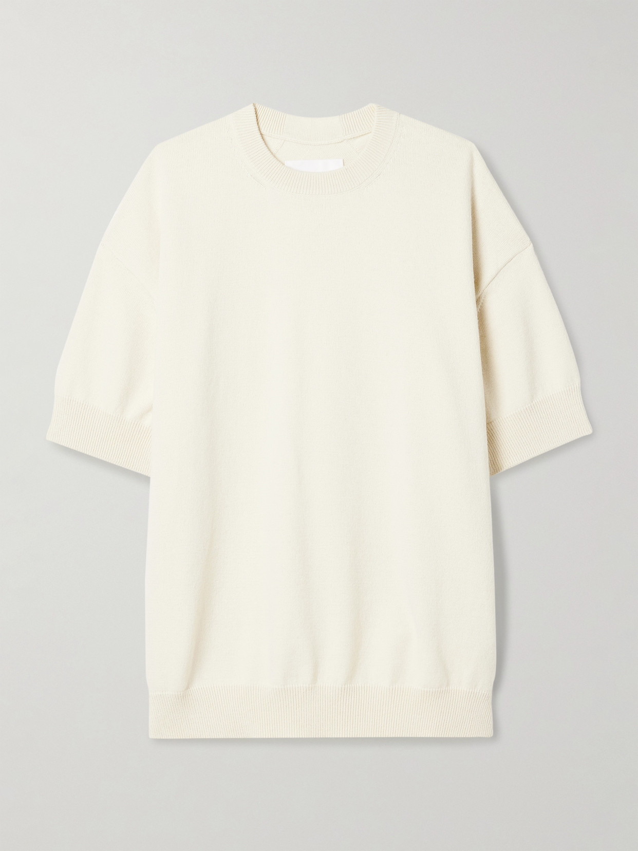 Jil Sander Oversized Cotton And Cashmere-blend Sweater In Cream